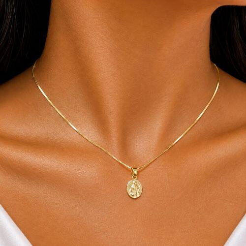 Choker Mini Nossa Senhora Milagrosa Banhado em Ouro 18k