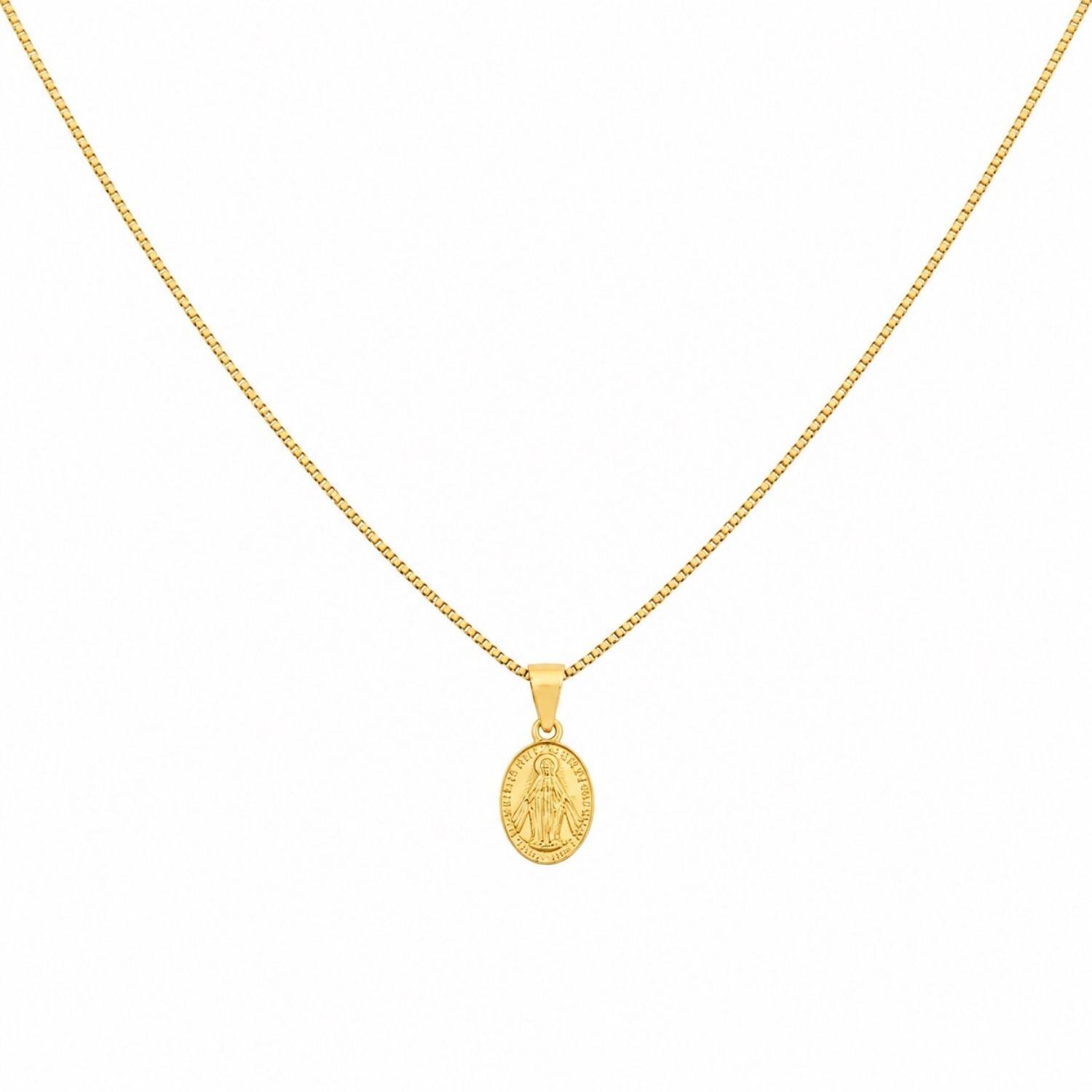 Choker Mini Nossa Senhora Milagrosa Banhado em Ouro 18k