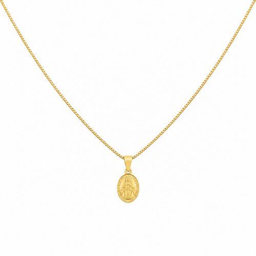 Choker Mini Nossa Senhora Milagrosa Banhado em Ouro 18k