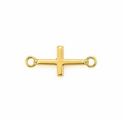 Choker Cruz Deitada Lisa Banhado em Ouro18k