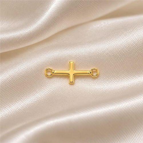 Choker Cruz Deitada Lisa Banhado em Ouro18k