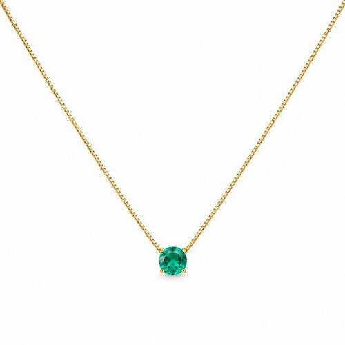Colar Ponto de Luz Zirc�nia Turmalina Banhado em Ouro 18k