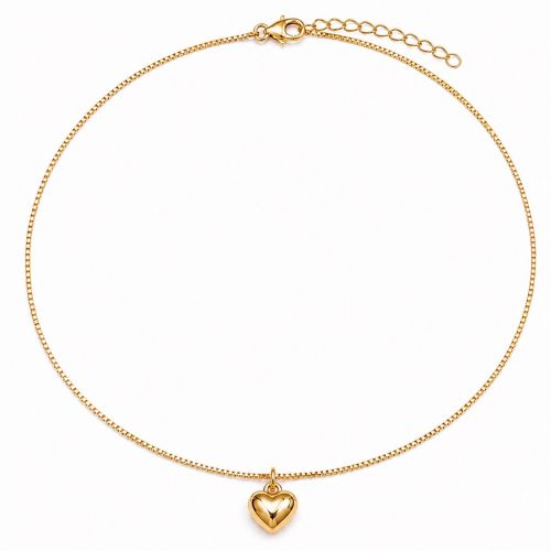 Choker Cora��o Liso Banhado em Ouro18k