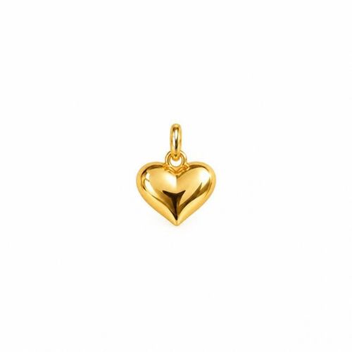 Choker Coração Liso Banhado em Ouro18k