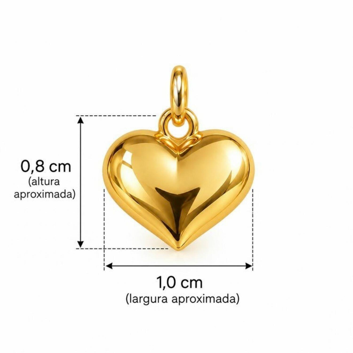 Choker Coração Liso Banhado em Ouro18k