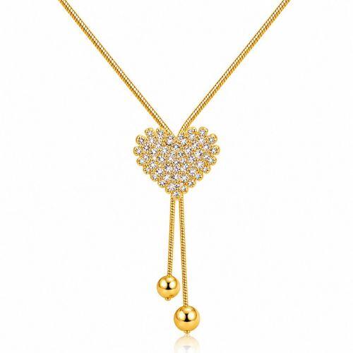Colar Gravatinha Fixa com Zirc�nia Cristal Banhado em Ouro18k