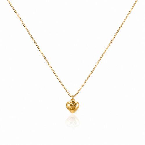 Colar Coração Liso Banhado em Ouro18k