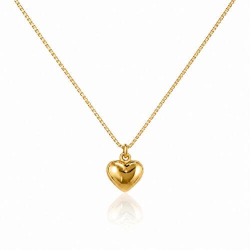 Colar Cora��o Liso Banhado em Ouro18k