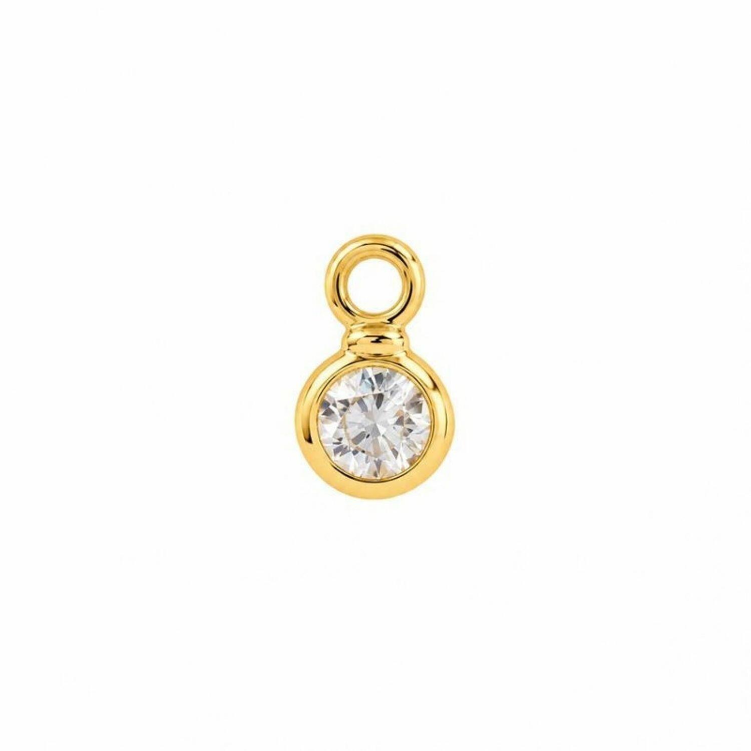 Colar Gravatinha Regulável Coração Zircônia Cristal Banhado em Ouro18k