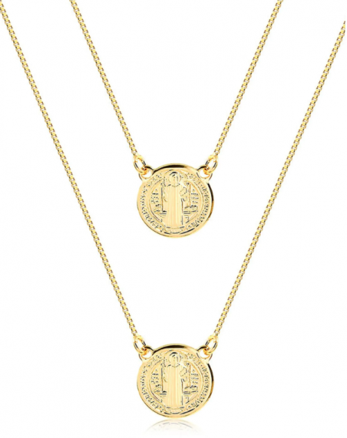 Escapulário São Bento 1.2 cm Banhado em Ouro18k