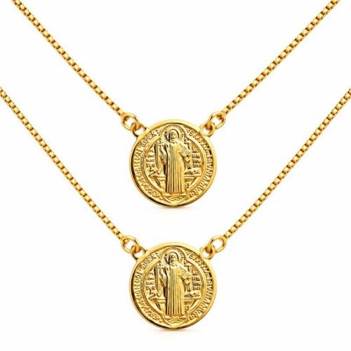 Escapulário São Bento 1.2 cm Banhado em Ouro18k