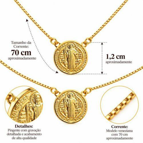 Escapulário São Bento 1.2 cm Banhado em Ouro18k