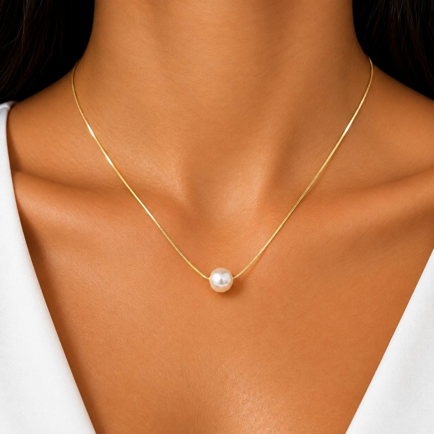 Colar Pérola Banhado em Ouro18k