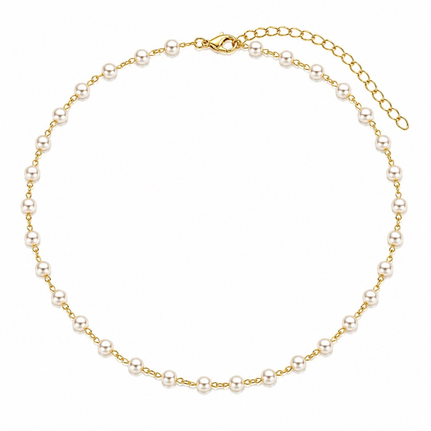 Choker Mini Bola em Pérola banhado a Ouro