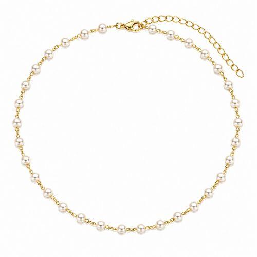 Choker Mini Bola em P�rola banhado a Ouro