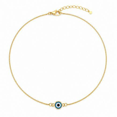 Choker Mini Olho Grego Azul Banhado a Ouro