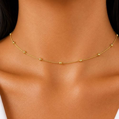 Choker Bolas Banhado a Ouro