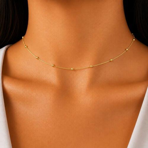 Choker Bolas Banhado a Ouro