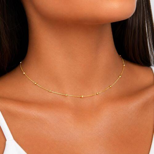 Choker Bolas Banhado a Ouro