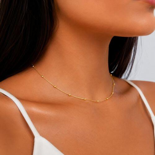 Choker Bolas Banhado a Ouro