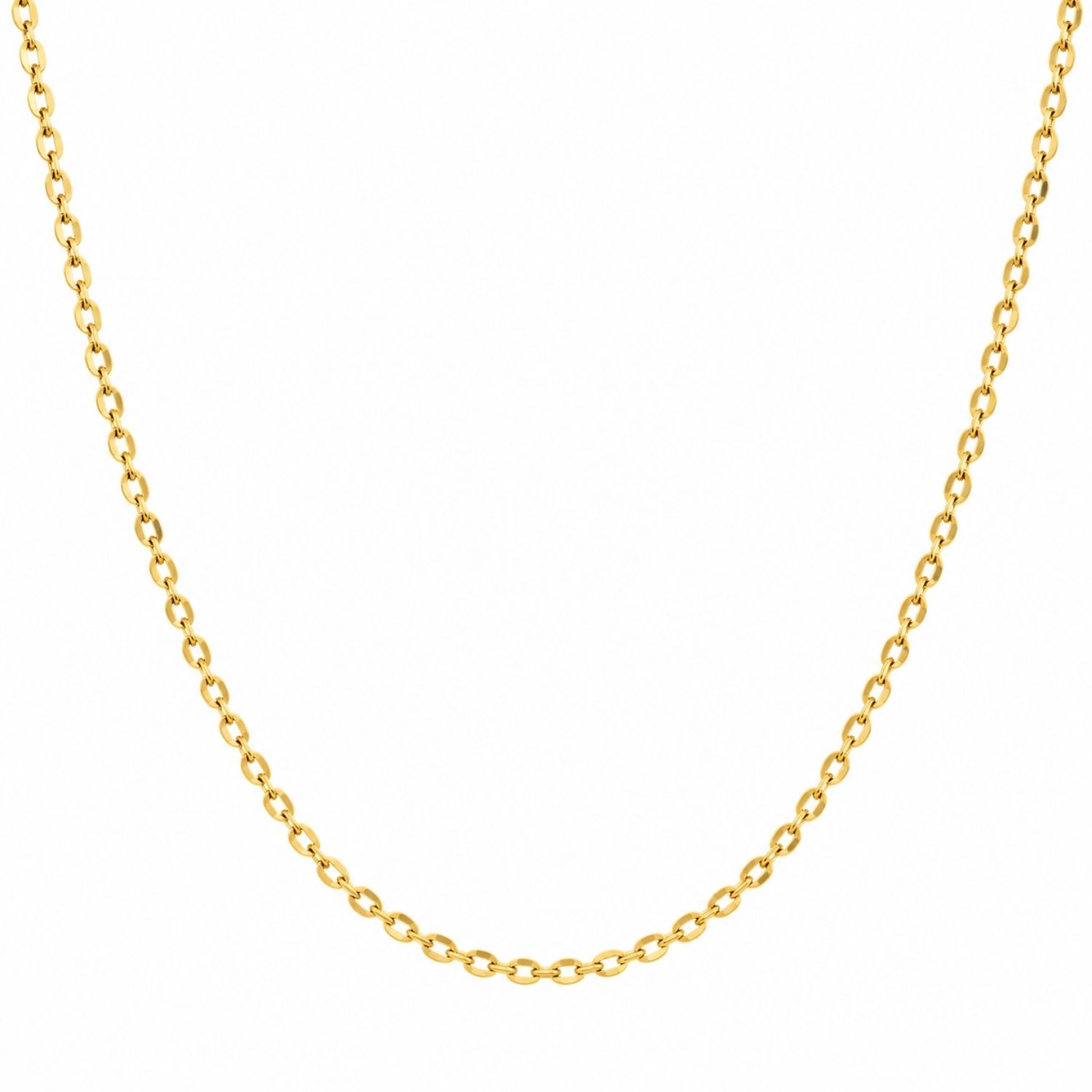Colar Mini Elo Pingente Espírito Santo Liso Banhado a Ouro