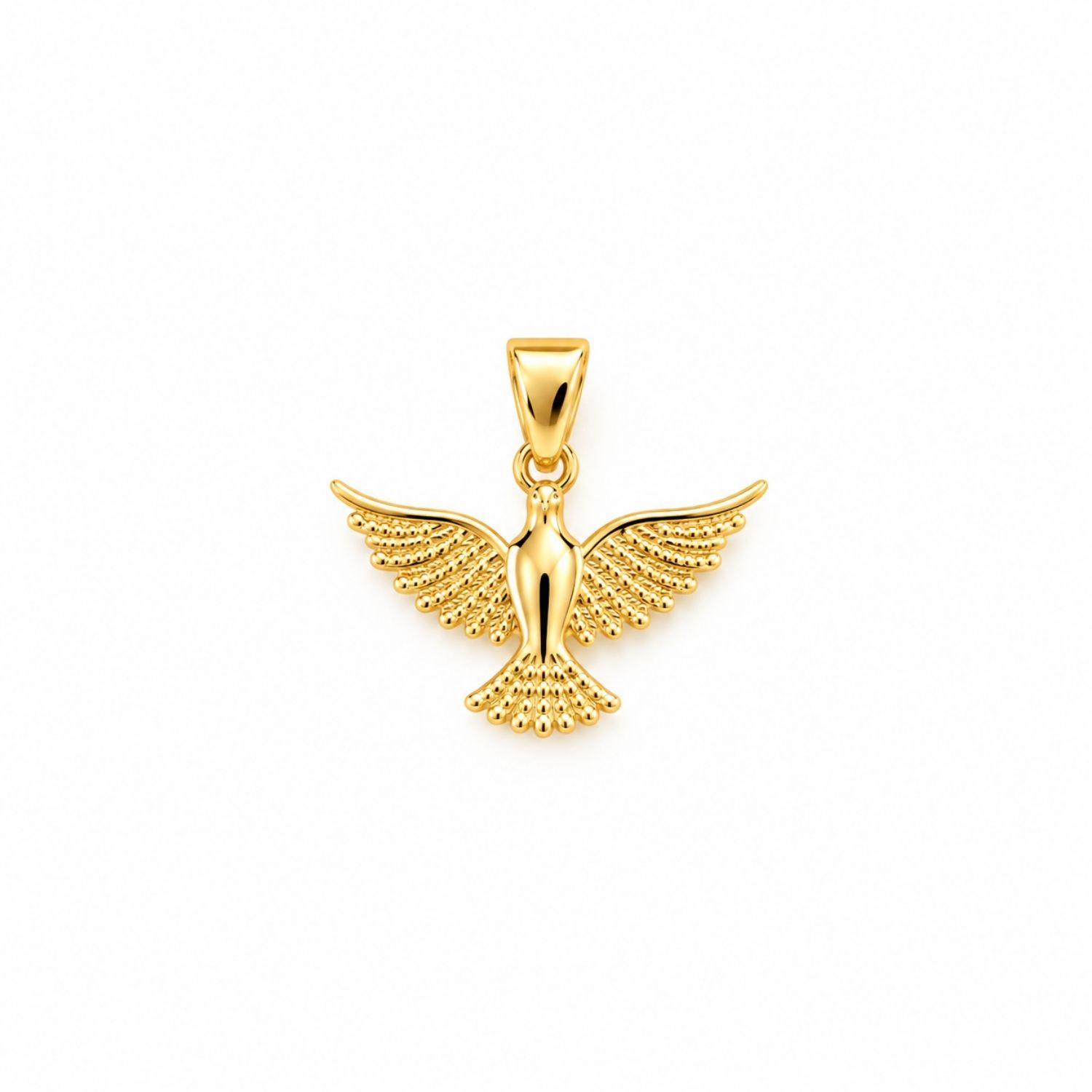 Colar Mini Elo Pingente Espírito Santo Liso Banhado a Ouro