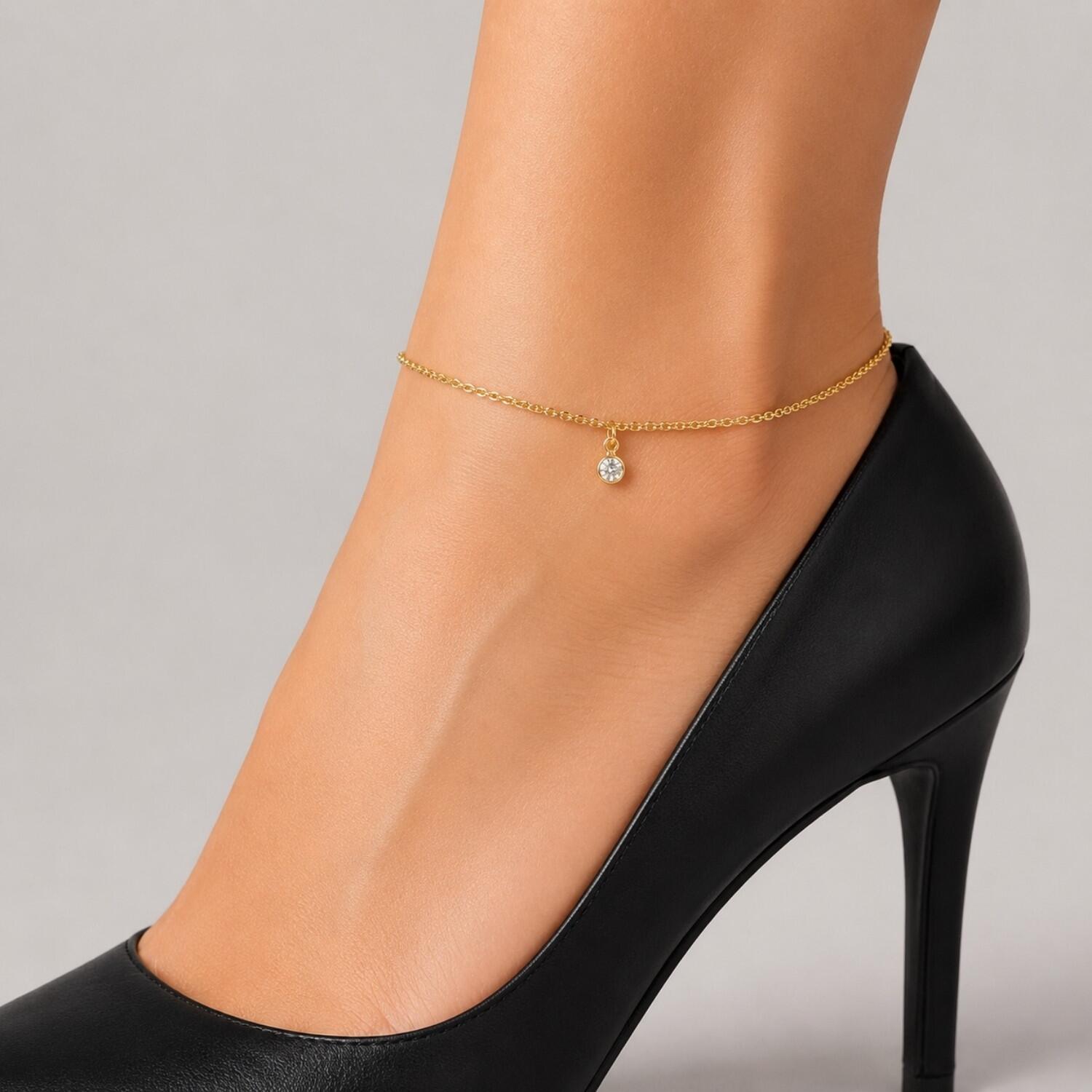 Tornozeleira Tiffany banhado em Ouro 18k