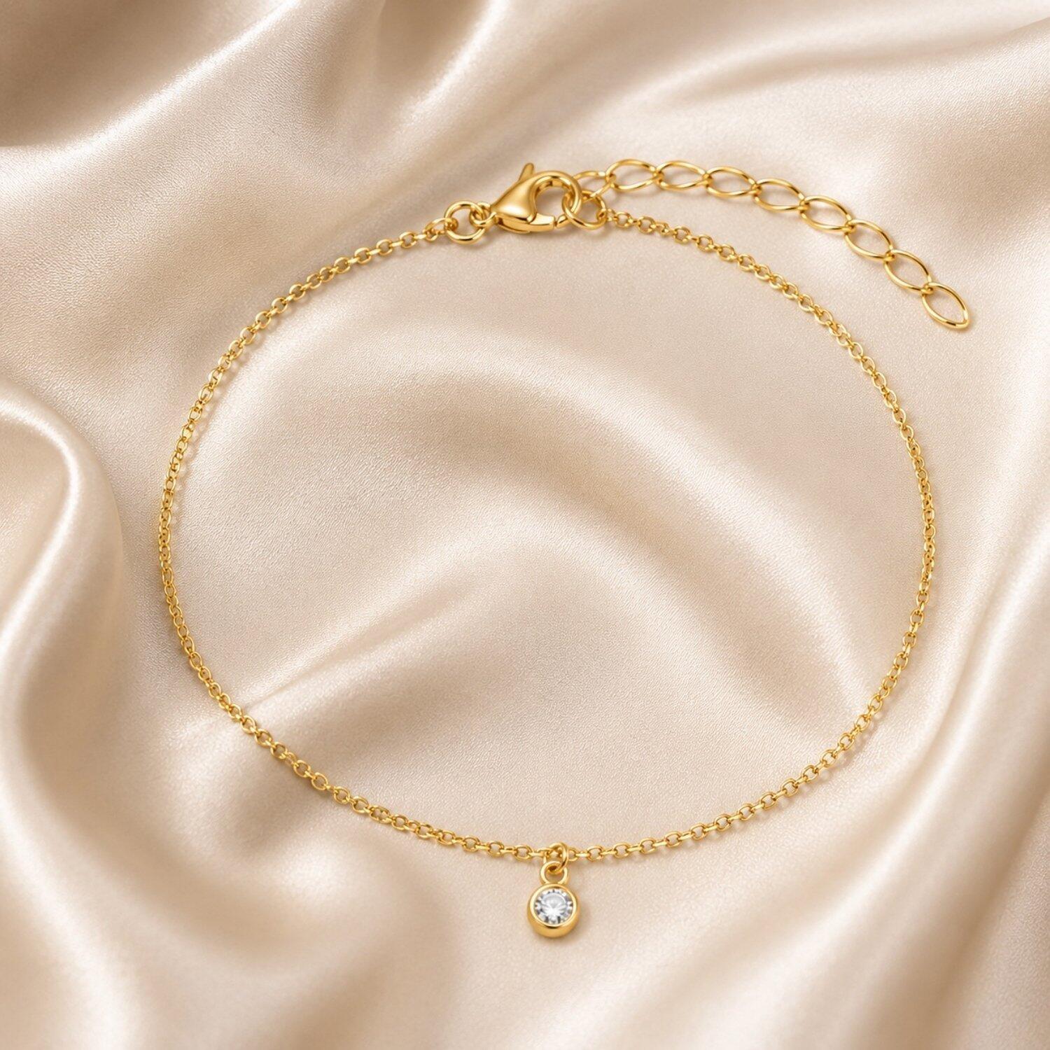 Tornozeleira Tiffany banhado em Ouro 18k