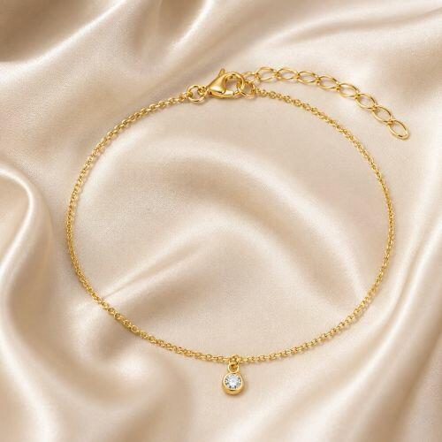 Tornozeleira Tiffany banhado em Ouro 18k