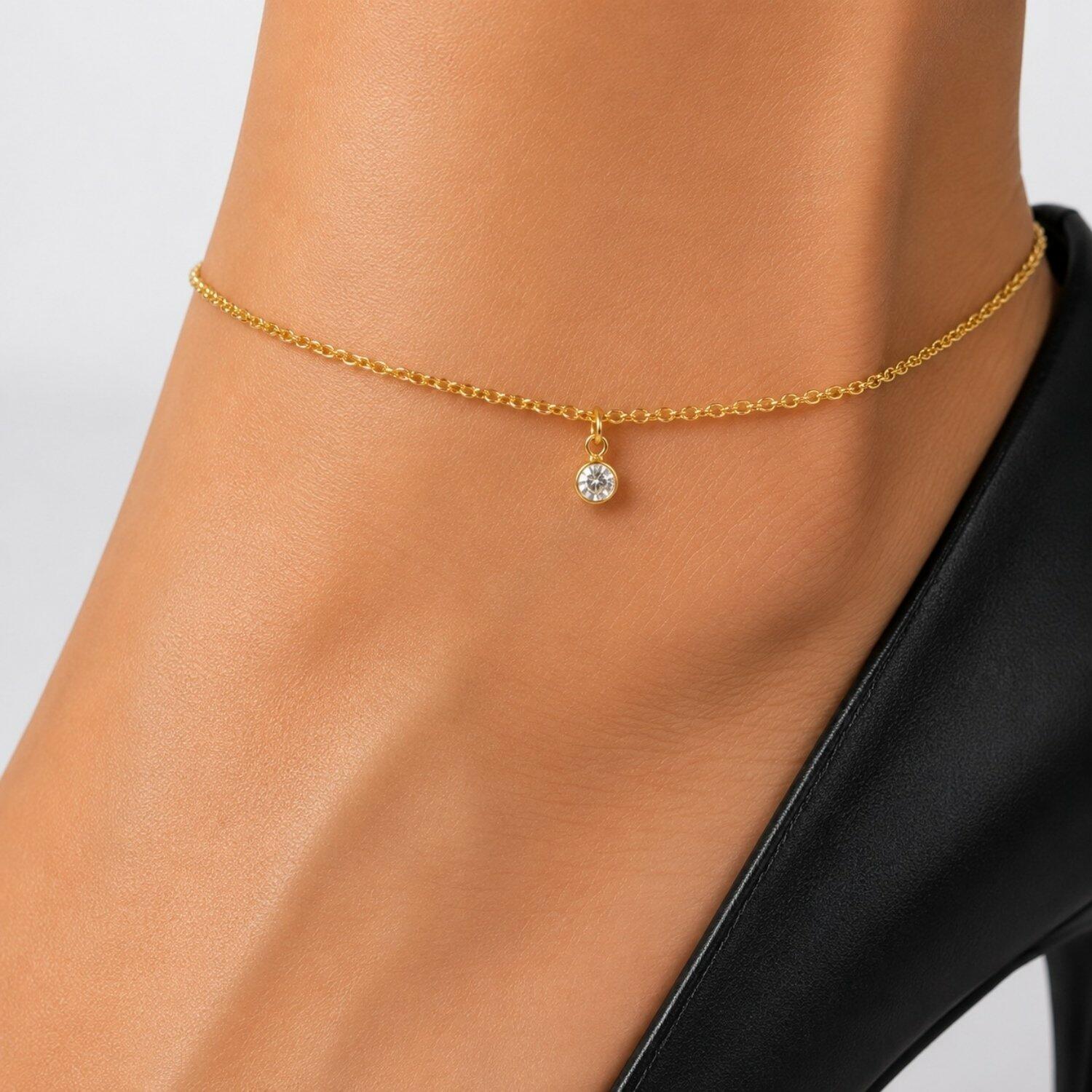 Tornozeleira Tiffany banhado em Ouro 18k