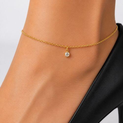 Tornozeleira Tiffany banhado em Ouro 18k