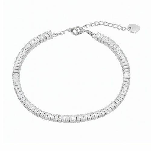 Pulseira Riviera Baguette Zirc�nia Cristal 0.3 cm A�o Inox