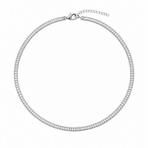 Choker Baguette Zirc�nia Cristal A�o Inox