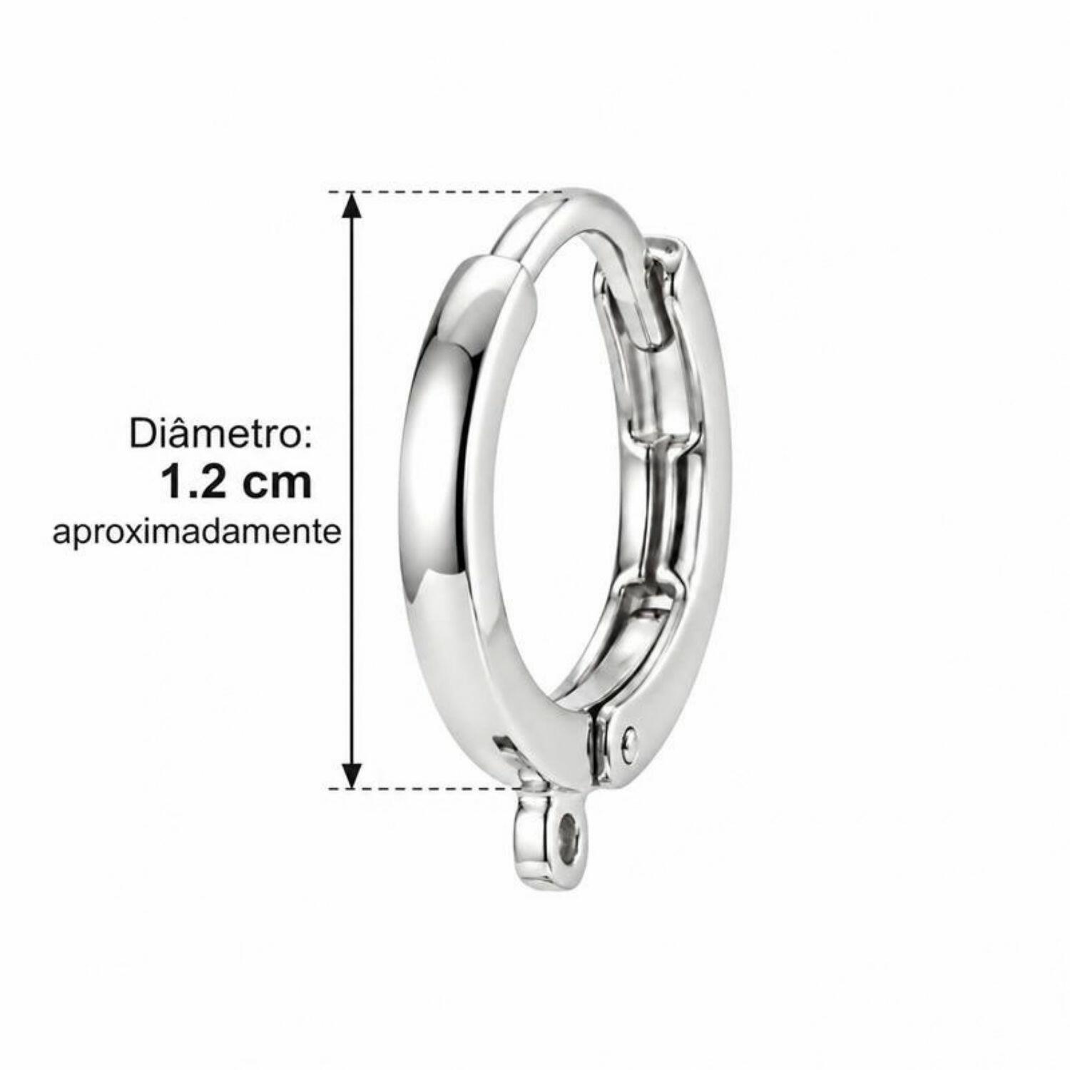 Brinco Argola com Gota Zircônia Turmalina Banhado a Prata