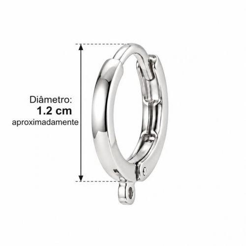 Brinco Argola com Gota Zircônia Turmalina Banhado a Prata