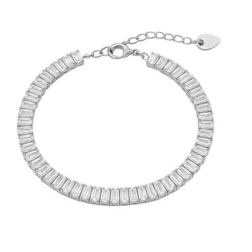 Pulseira Riviera Baguette Zirc�nia Cristal 0.5 cm A�o Inox