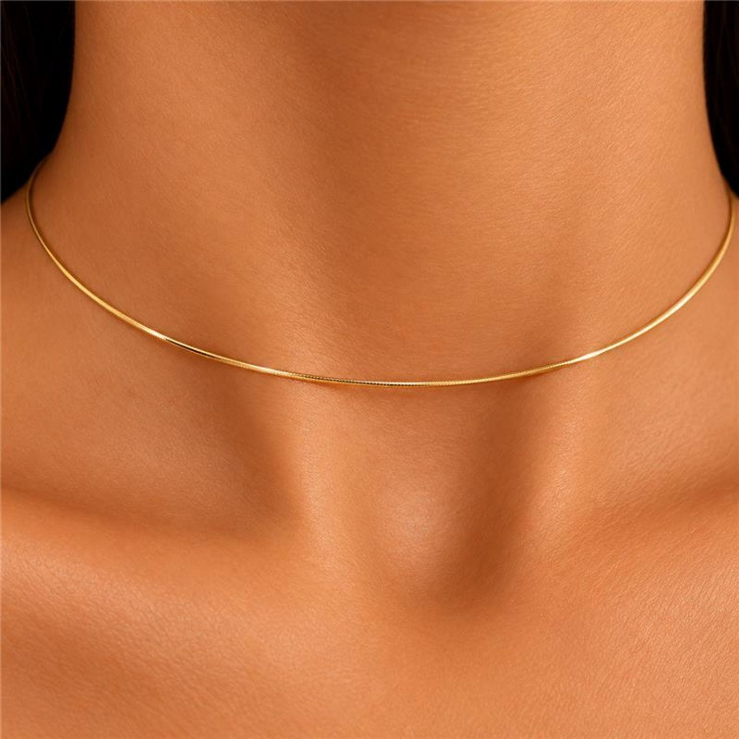 Choker Rabo de Rato Banhado em Ouro