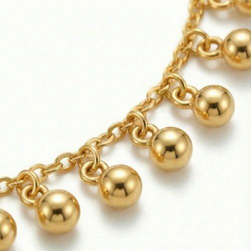 Pulseira Bolas Lisas Banhado em Ouro 18k