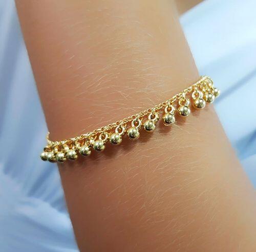 Pulseira Bolas Lisas Banhado em Ouro 18k