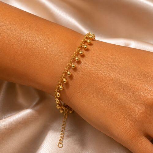 Pulseira Bolas Lisas Banhado em Ouro 18k