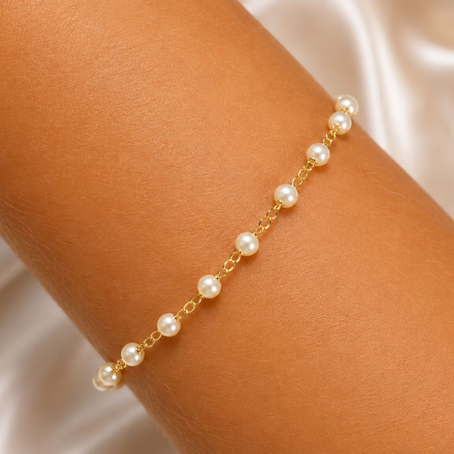 Pulseira Pérola Banhado em Ouro18k
