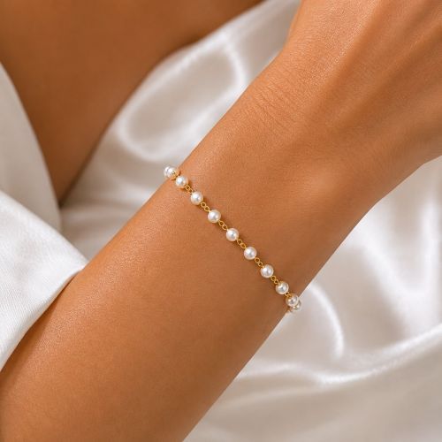 Pulseira Pérola Banhado em Ouro18k