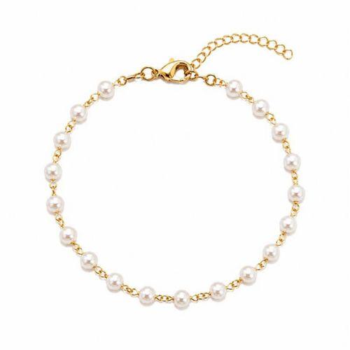 Pulseira P�rola Banhado em Ouro18k