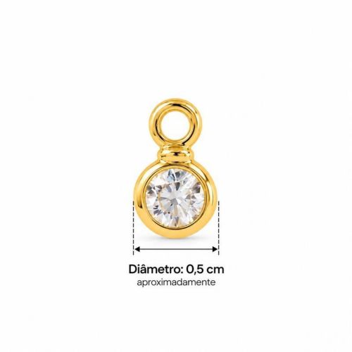Colar Gravatinha Regulável Ponto de Luz Zircônia Cristal Banhado em Ouro18k