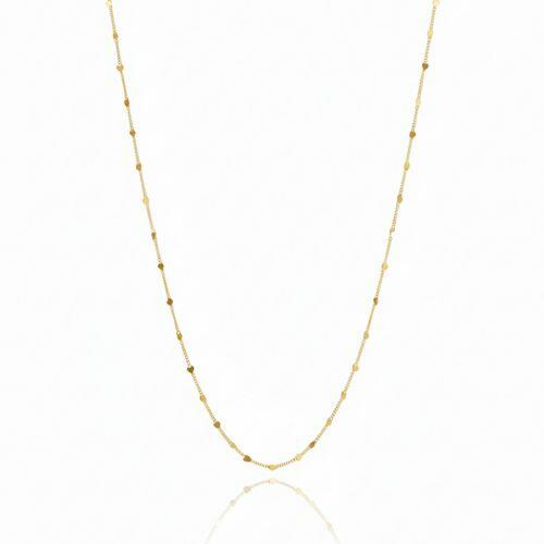 Colar Longo Mini Cora��es Lisos Banhado em Ouro18k