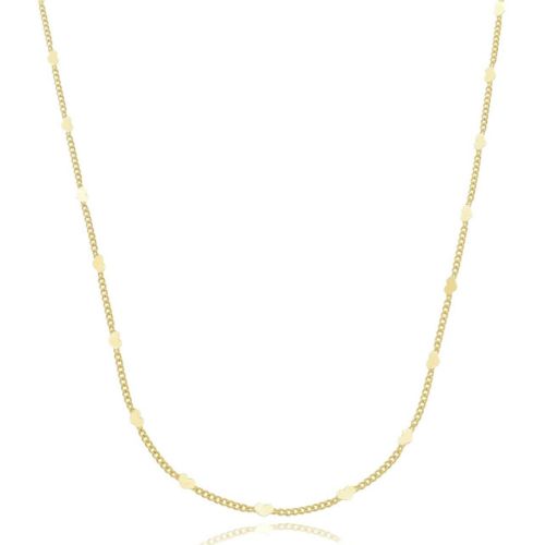 Colar Longo Mini Corações Lisos Banhado em Ouro18k
