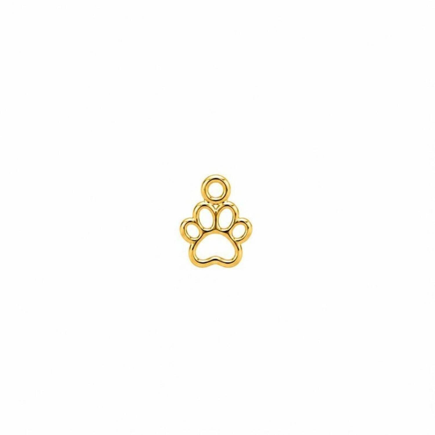 Colar Coração Vazado com Pingente Patinha Banhado em Ouro 18k