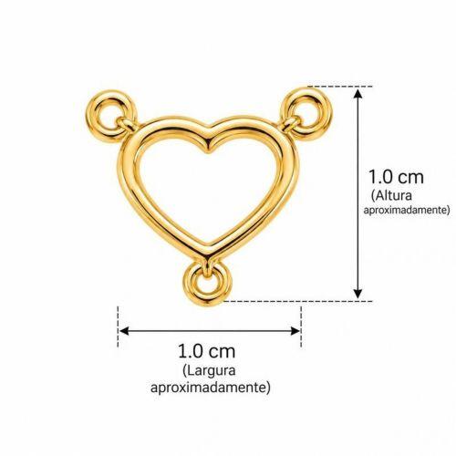 Colar Coração Vazado com Pingente Patinha Banhado em Ouro 18k