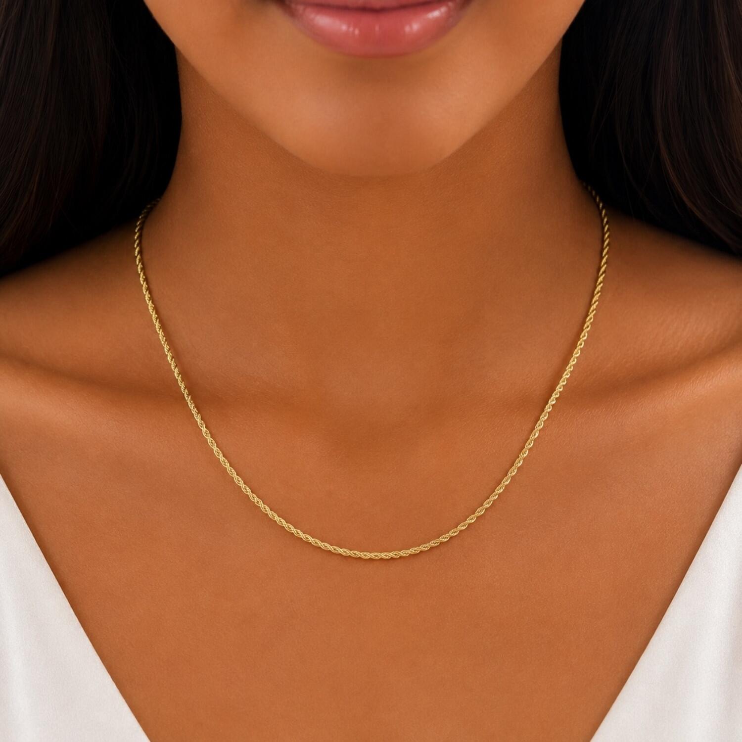 Colar Elo Baiano 45 cm Banhado em Ouro 18k