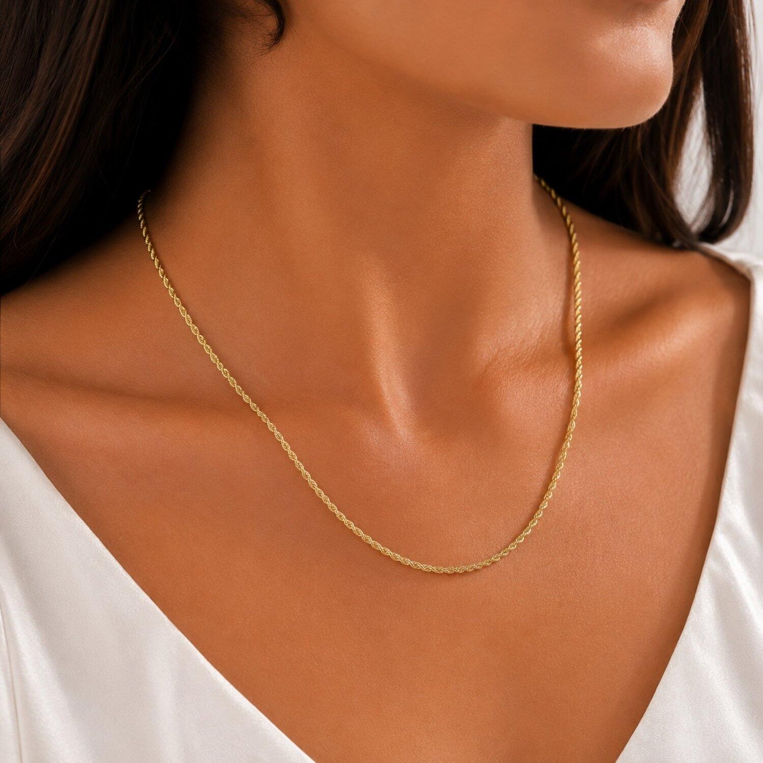 Colar Elo Baiano 45 cm Banhado em Ouro 18k